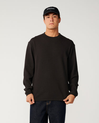 Rip Curl Premium Surf Waffle L/S Washed Black