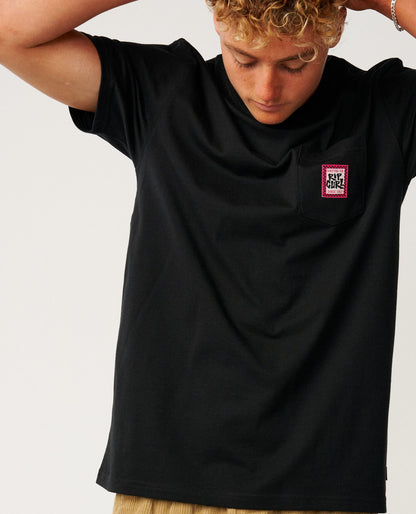 RipCurl Streamline Pocket Badge Tee BLACK