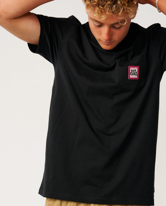 RipCurl Streamline Pocket Badge Tee BLACK