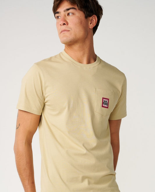 RipCurl Streamline Pocket Badge Tee BLACK KHAKI SAND