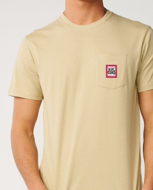 RipCurl Streamline Pocket Badge Tee BLACK KHAKI SAND