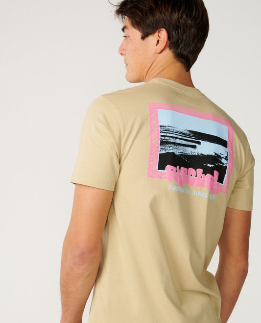 RipCurl Streamline Line Up Tee GREY MARLE KHAKI SAND