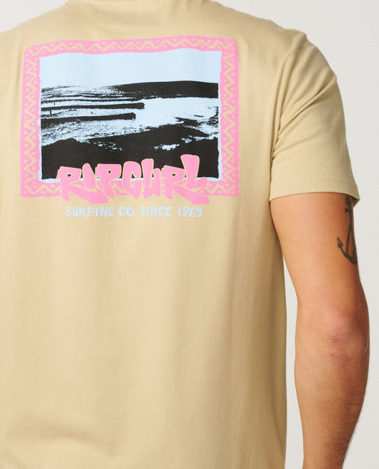 RipCurl Streamline Line Up Tee GREY MARLE KHAKI SAND
