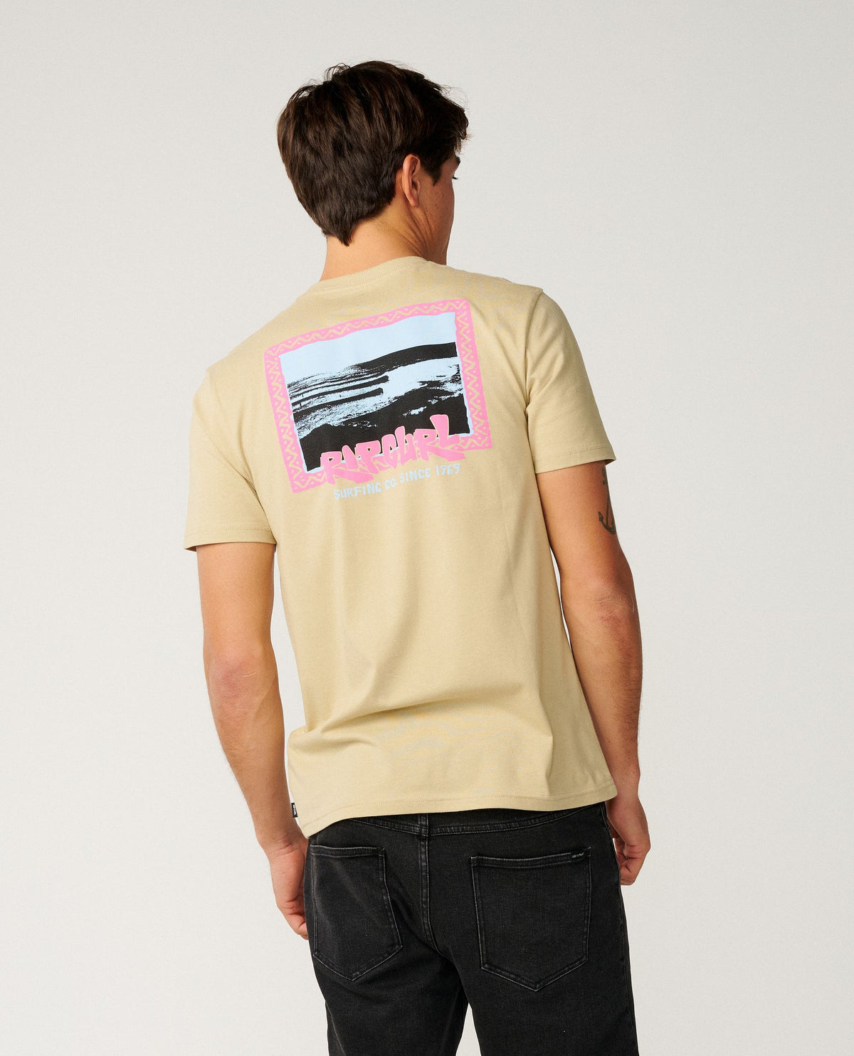 RipCurl Streamline Line Up Tee GREY MARLE KHAKI SAND