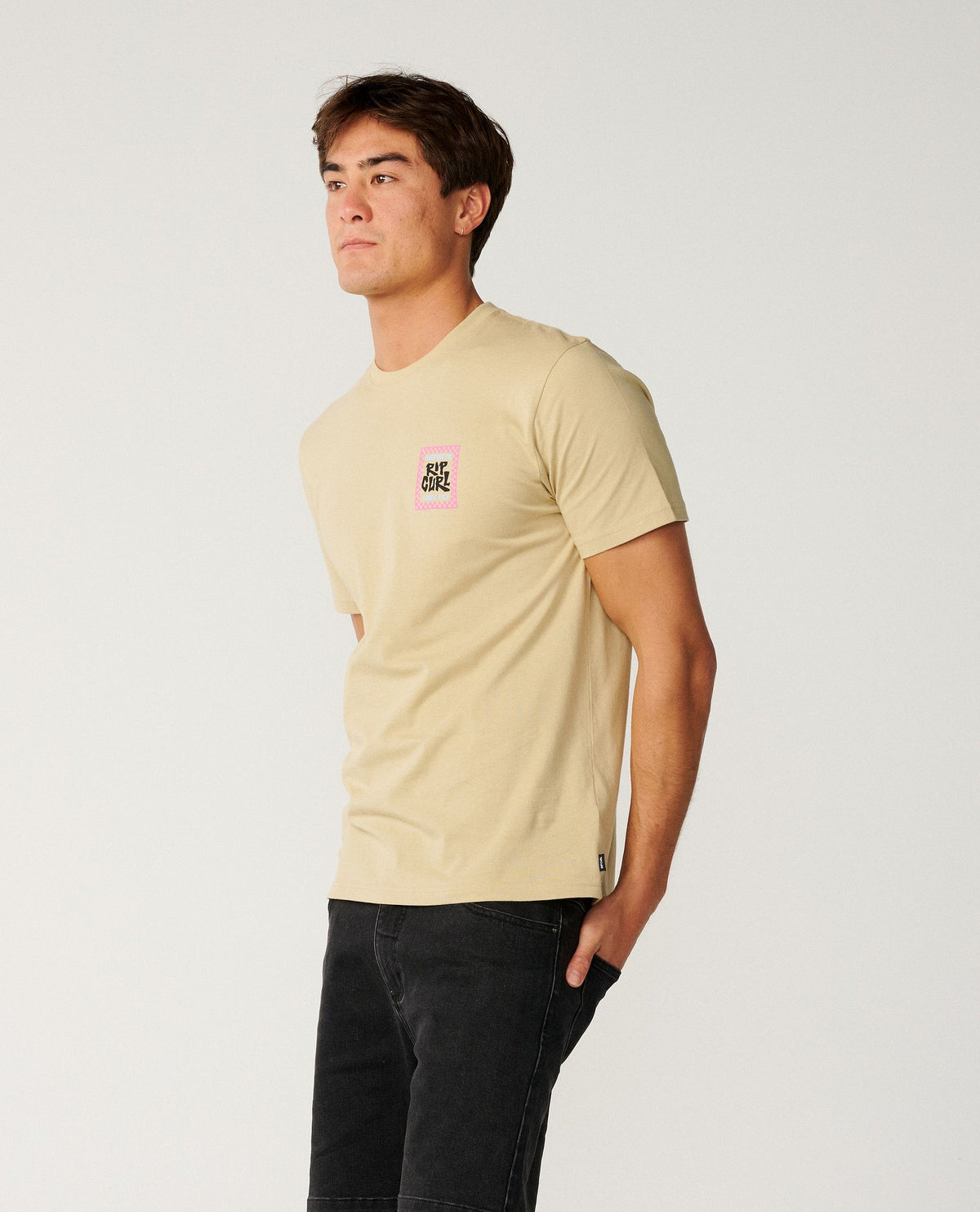 RipCurl Streamline Line Up Tee GREY MARLE KHAKI SAND