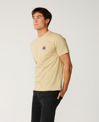 RipCurl Streamline Line Up Tee GREY MARLE KHAKI SAND