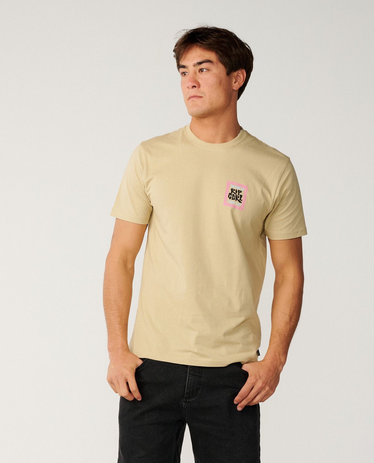 RipCurl Streamline Line Up Tee GREY MARLE KHAKI SAND