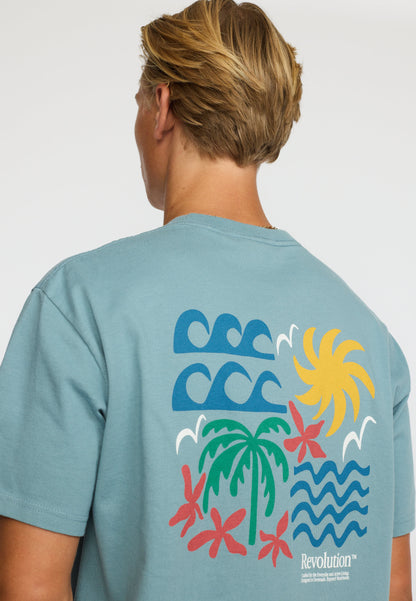 Revolution Printed T-shirt Blue