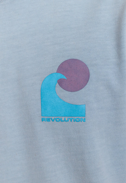 Revolution bedrucktes T-Shirt Hellblau