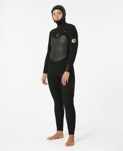 Rip Curl Damen Flashbomb 6/4 Hooded Front Zip Wetsuit