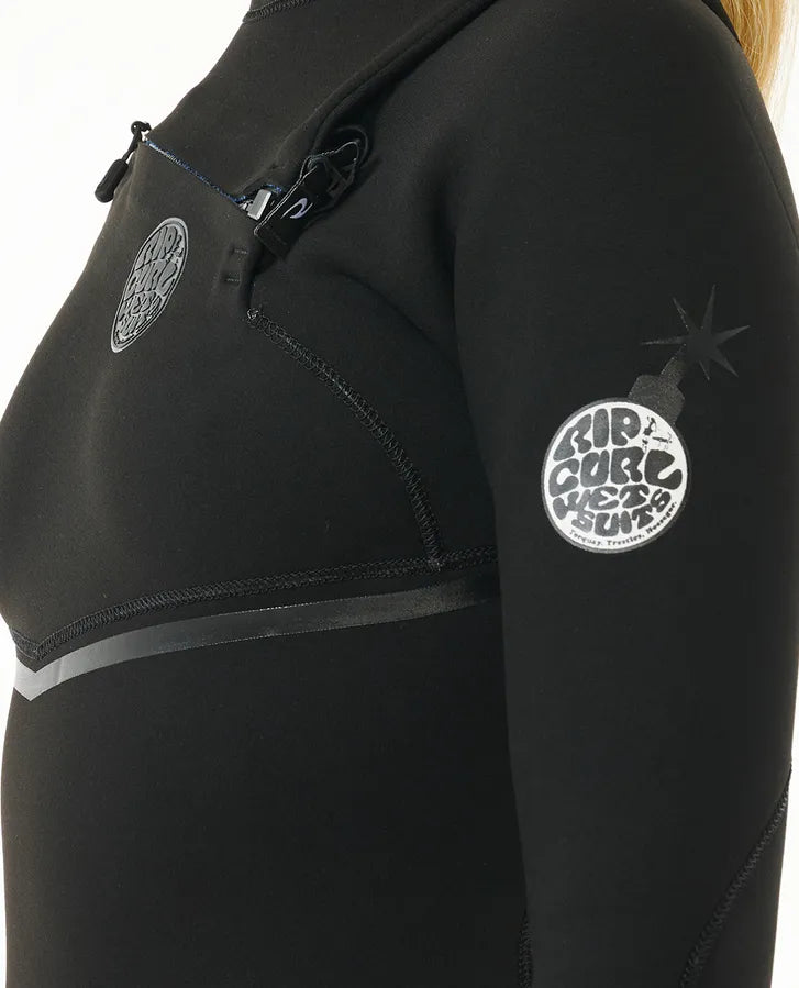 Casaco Rip Curl E-Bomb para mulher com fecho no peito, tamanho 5/3