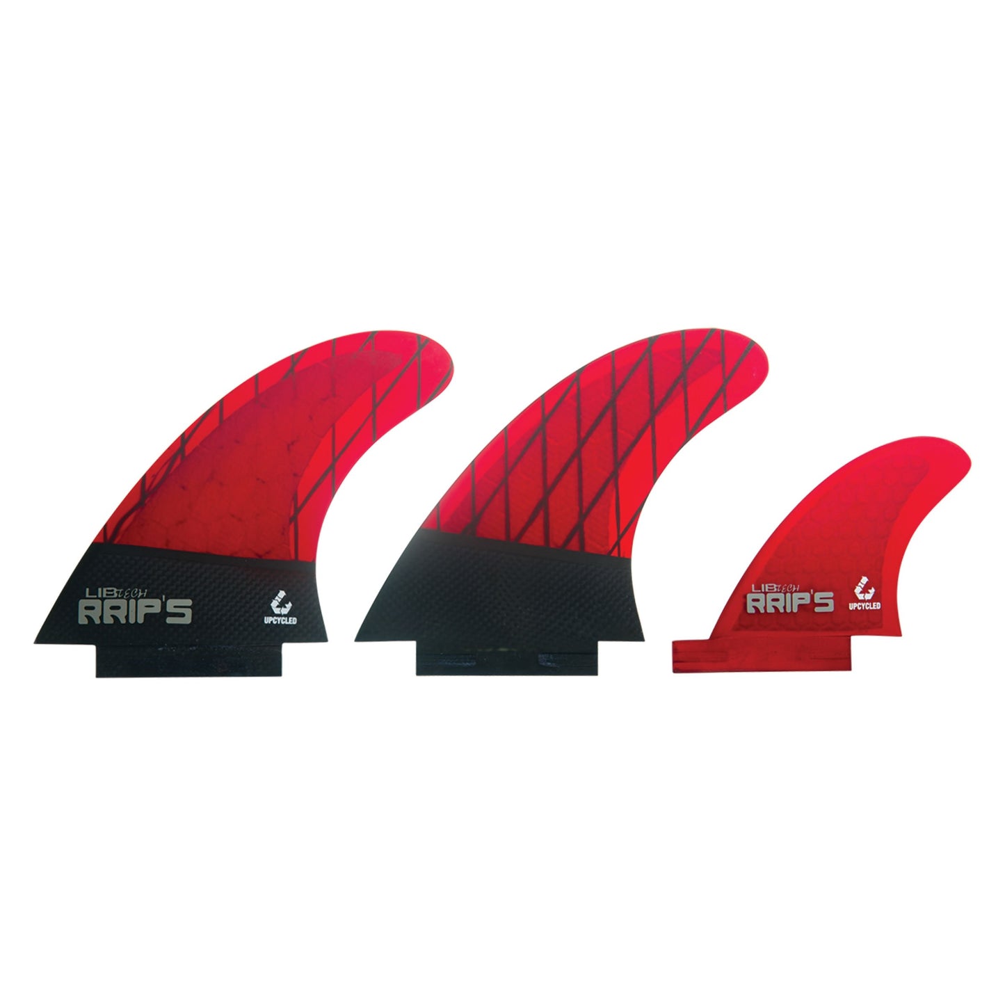 LIB TECH Twin + Trailer Fin Set Red