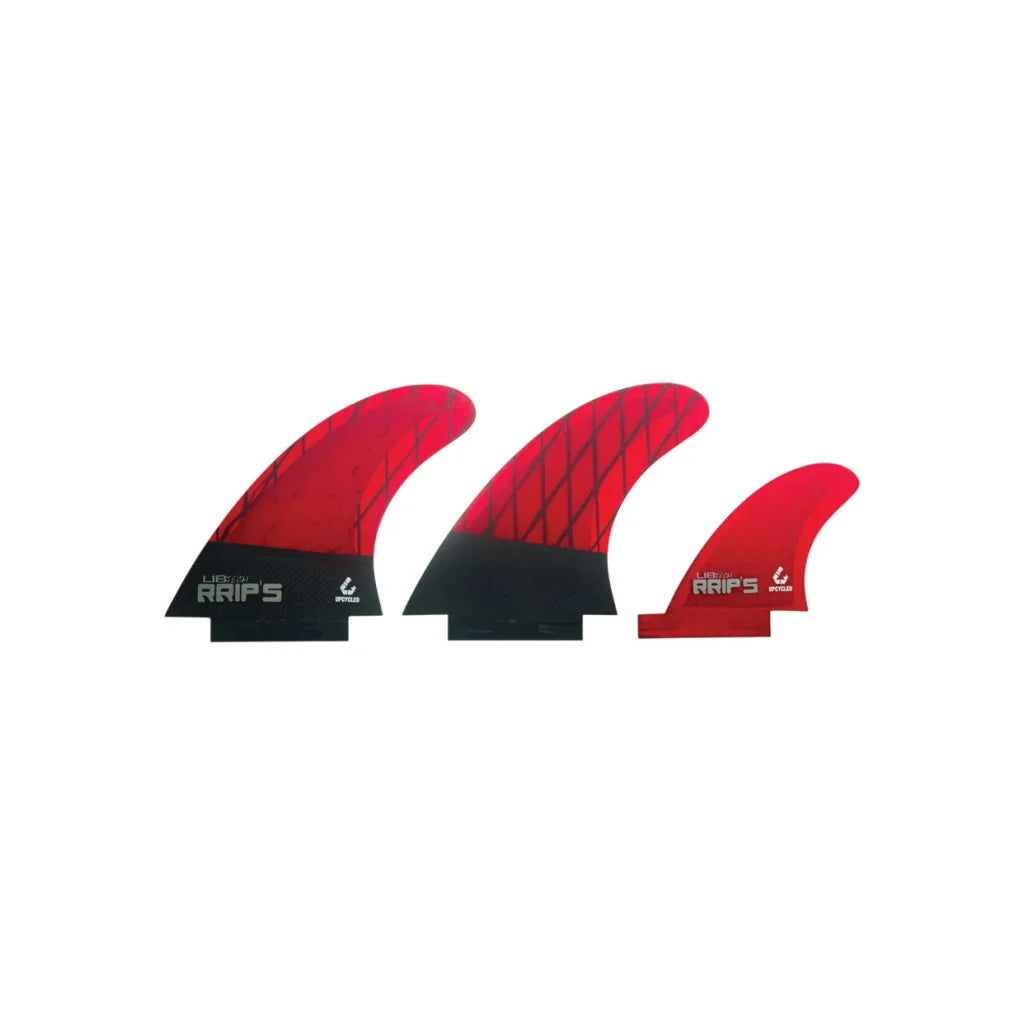 LIB TECH Twin + Trailer Fin Set Red