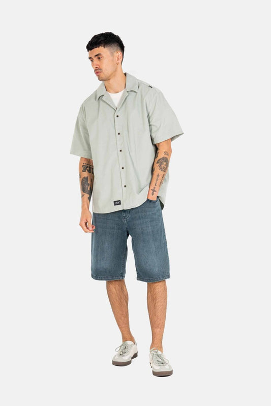 Reell Resort Cord Shirt Aqua Grey