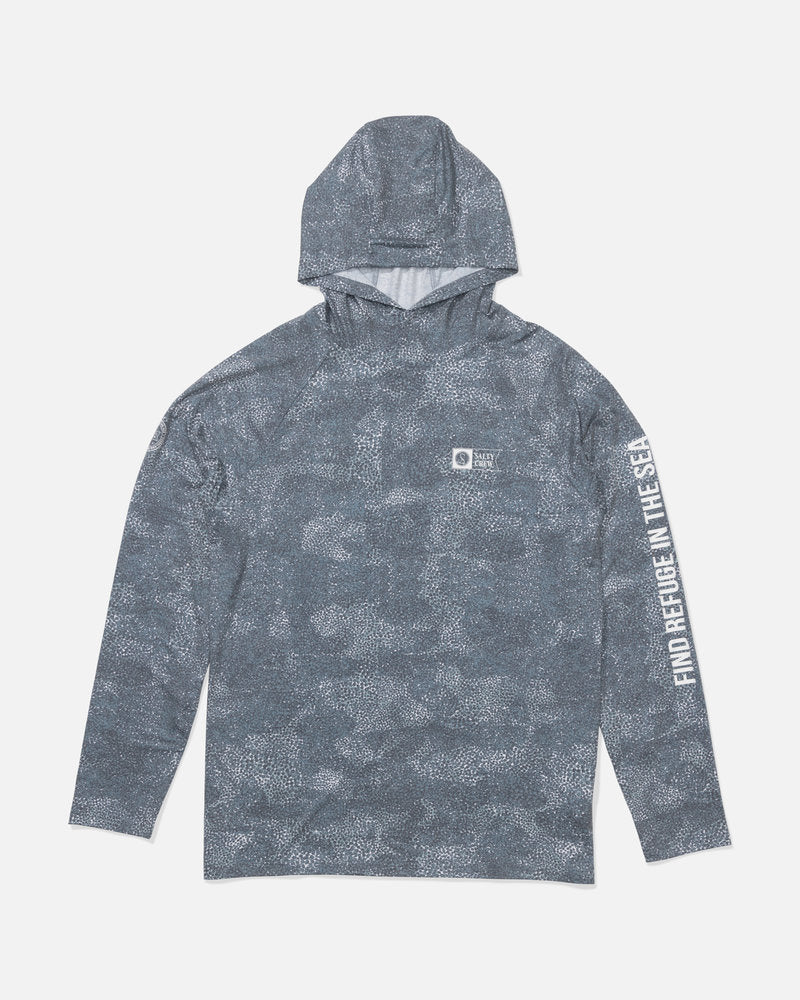 Salty Crew Mariner Hood Tech Tee Navy