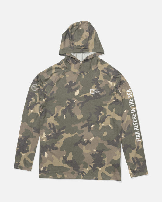Salty Crew Mariner Hood Tech Tee Camo