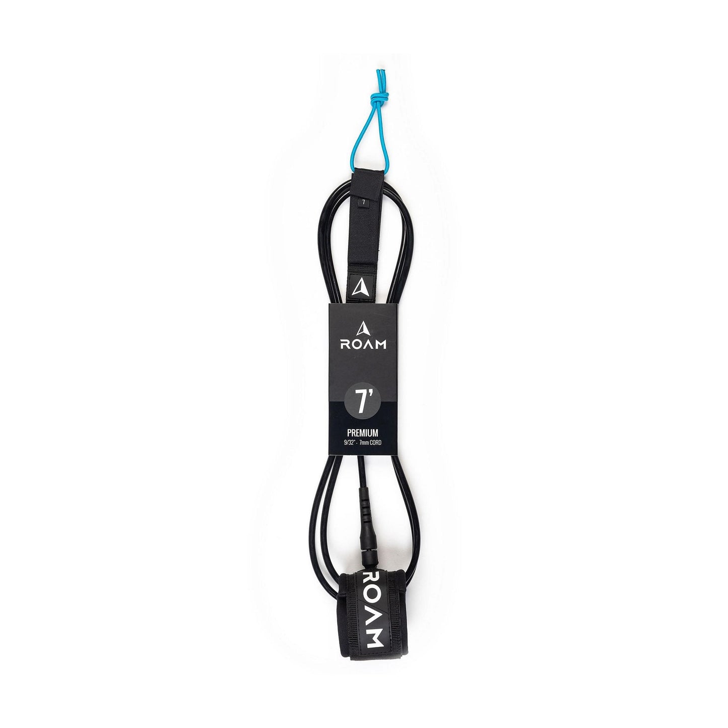 ROAM Premium 9.0 Surfboard Leash. Black