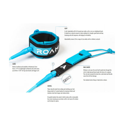 ROAM Premium knee leash for surfboards 9.0