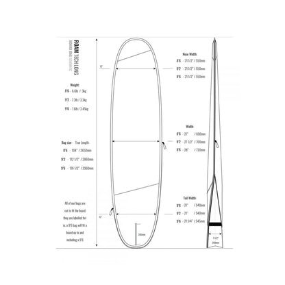 ROAM Boardbag Surfboard Tech Bag Longboard Black