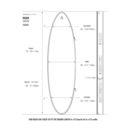ROAM Boardbag Surfboard Coffin Double Triple