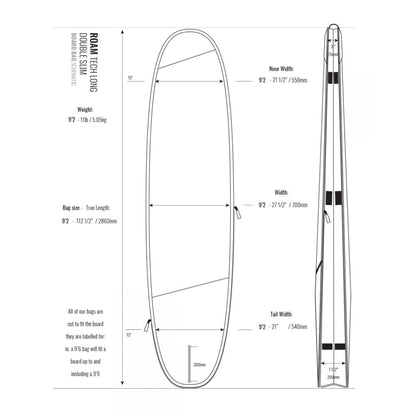 ROAM Boardbag Surfboard Tech Bag Doppel Long 9.2