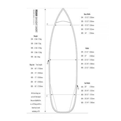 ROAM Boardbag Surfboard Daylight Shortboard 6.4