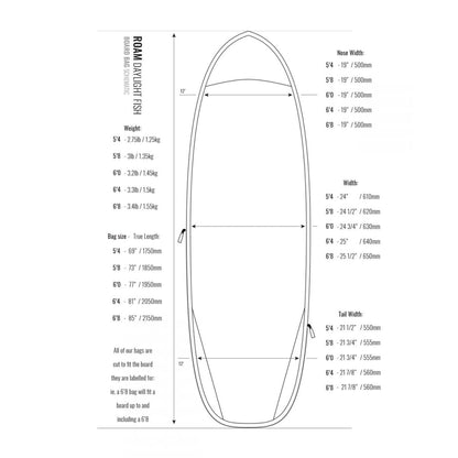 ROAM Boardbag Surfboard Daylight Hybrid Fish 5.4