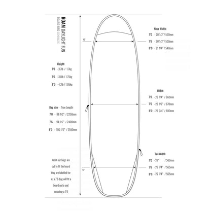 ROAM Boardbag Surfboard Daylight Funboard 8.0