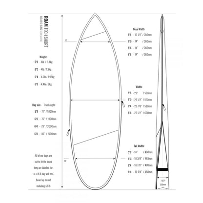 ROAM Boardbag Surfboard Tech Bag Shortboard 5.8