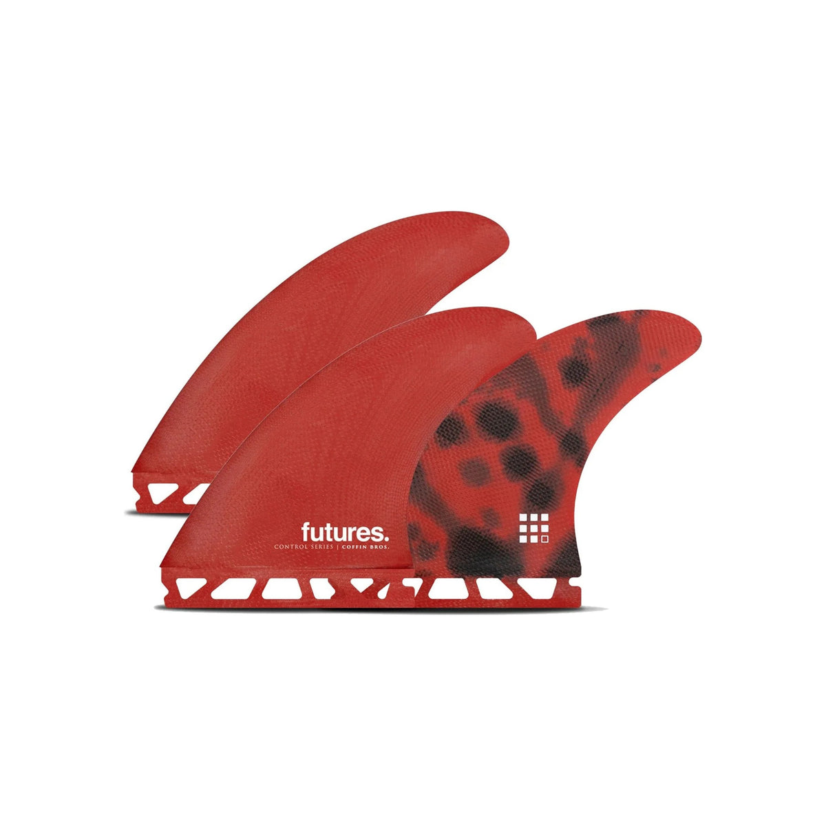 FUTURES Thruster Fin Set Coffin Bros Control M Red 2.9