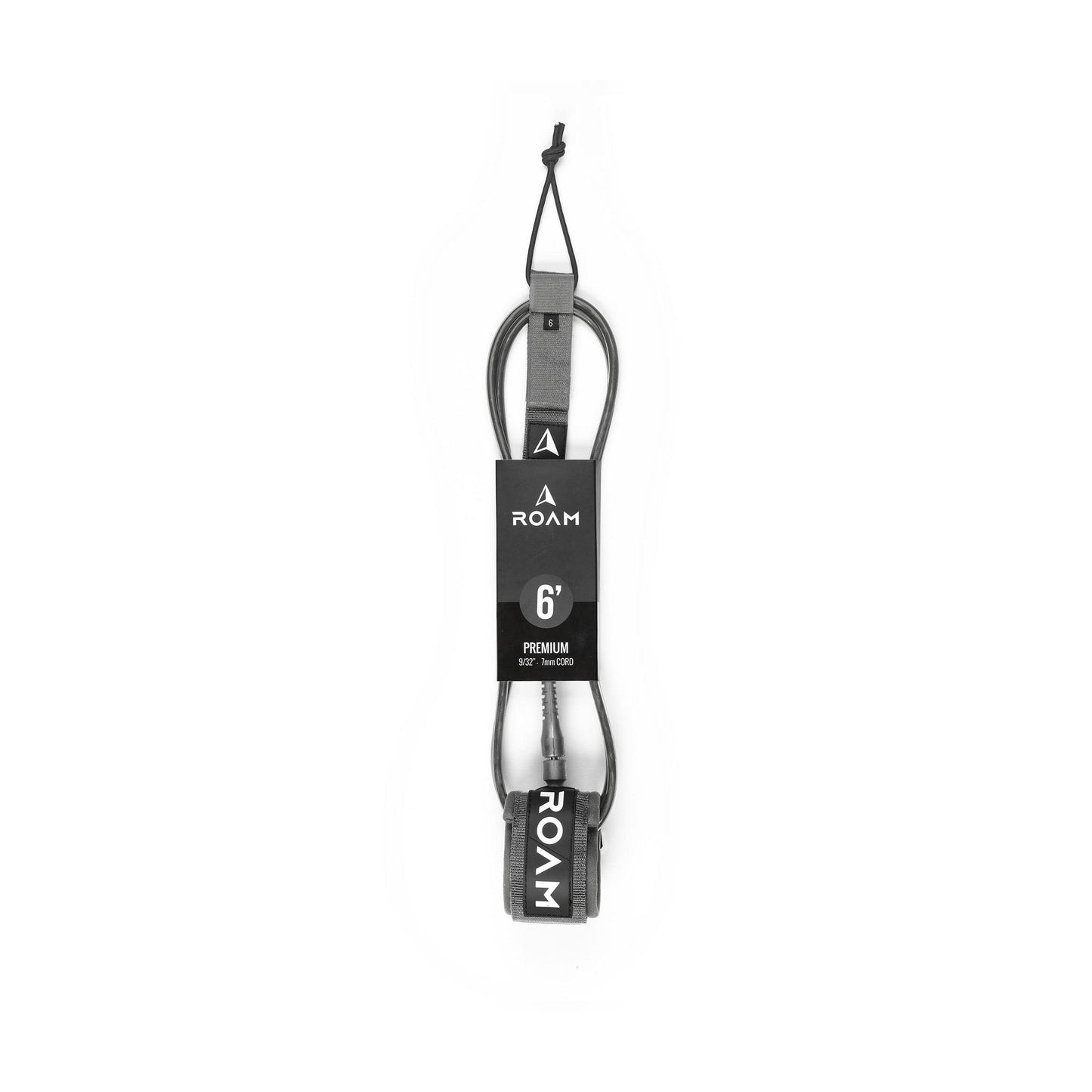ROAM Premium 9.0 Surfboard Leash. Gray