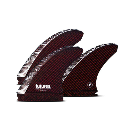 FUTURES Thruster Fin Set JJF Scimitar Vapor Core L Red