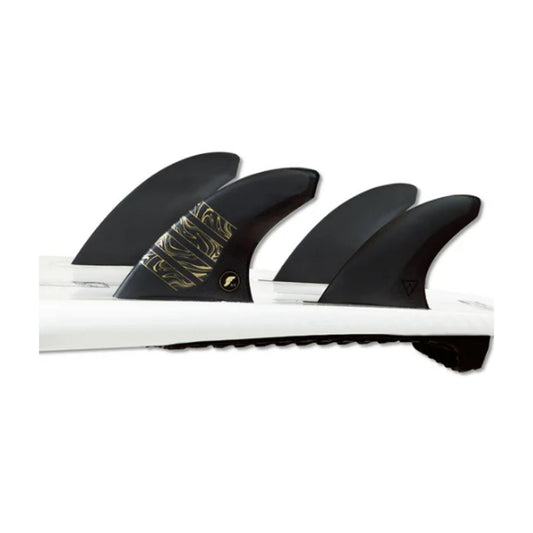 FUTURES Quad Thruster 5 Fin Set Vector 3/2 Alpha M Gold