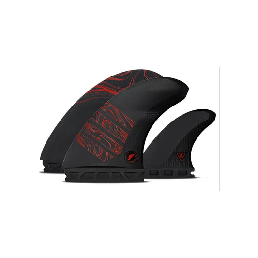 Futures Twin Tri Fin Set 3/2 Reverse Alpha Einheitsgröße Rot