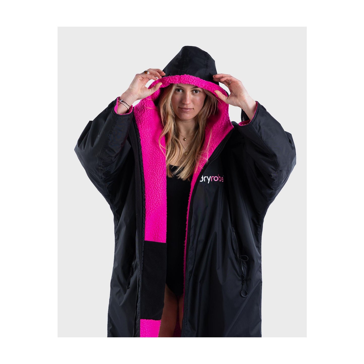 DRYROBE Advance Long Sleeve Black Pink XXL Schwarz Pink Adult