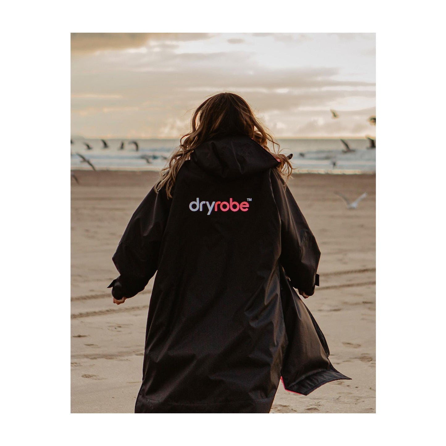 DRYROBE Advance Long Sleeve Black Pink XXL Schwarz Pink Adult