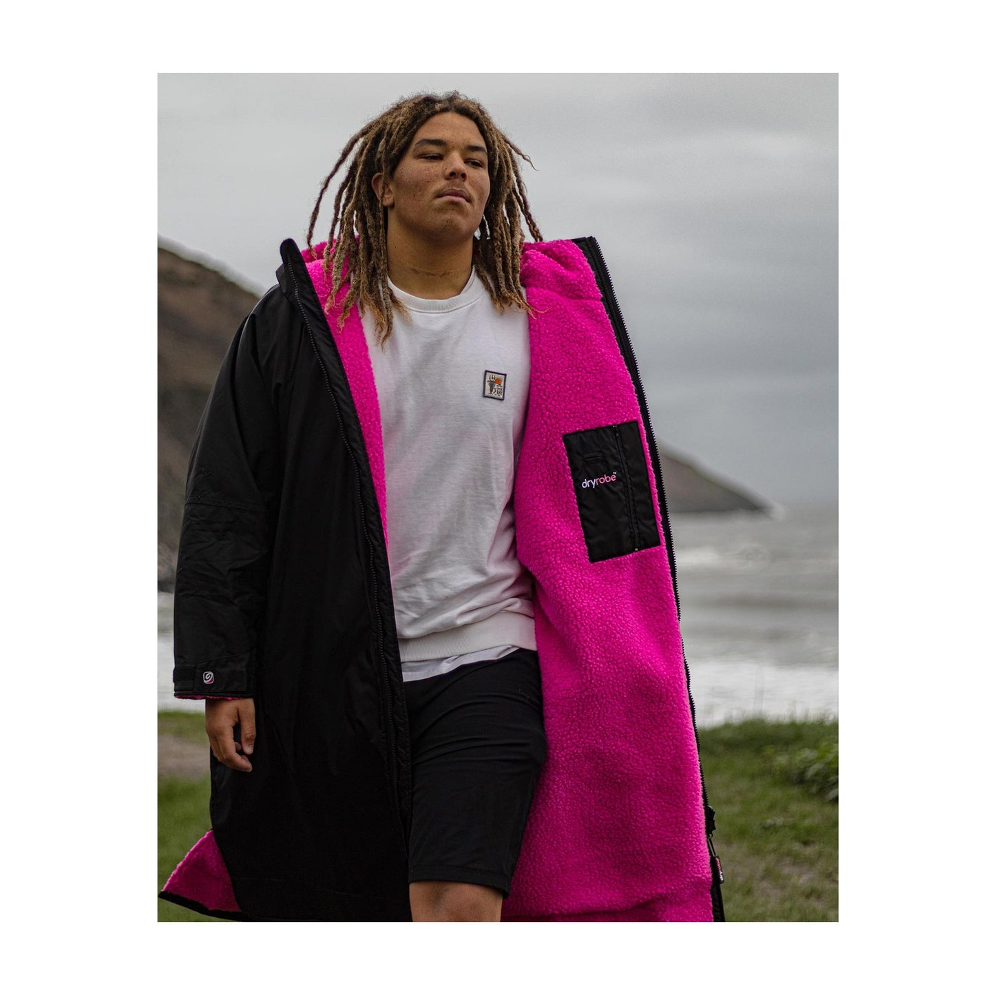 DRYROBE Advance Long Sleeve Black Pink XXL Schwarz Pink Adult