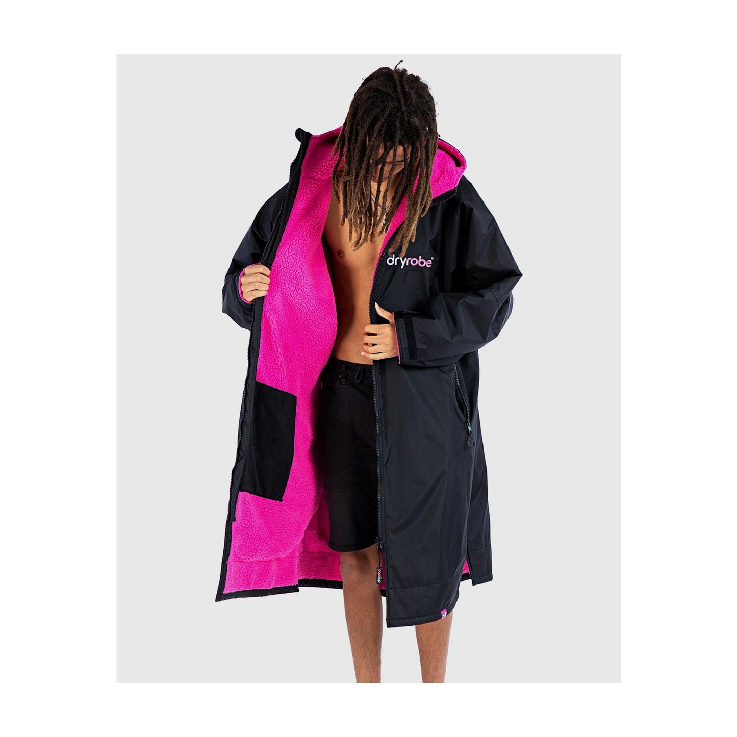 DRYROBE Advance Long Sleeve Black Pink XXL Schwarz Pink Adult