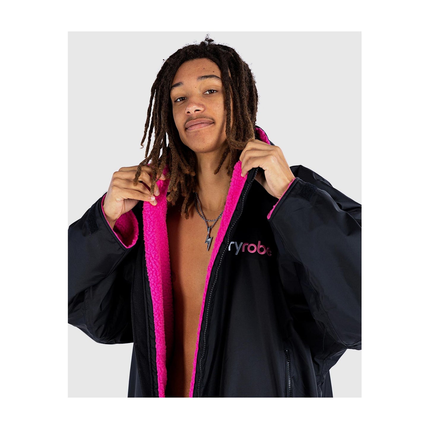 DRYROBE Advance Long Sleeve Black Pink XXL Schwarz Pink Adult