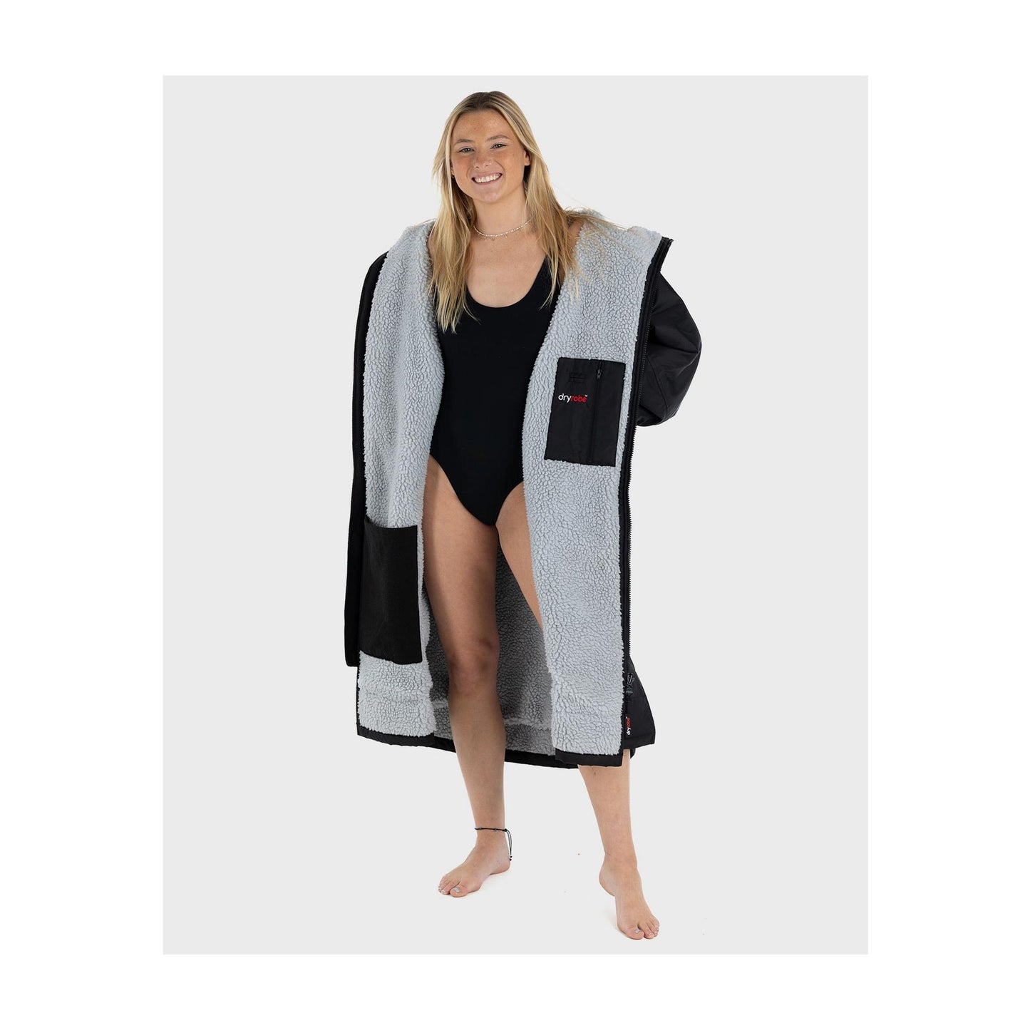 DRYROBE Advance Long Sleeve Black Gray XXL Schwarz Grau Adult
