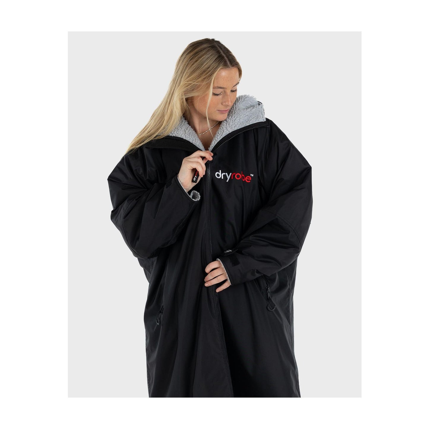 DRYROBE Advance Long Sleeve Black Gray XXL Schwarz Grau Adult