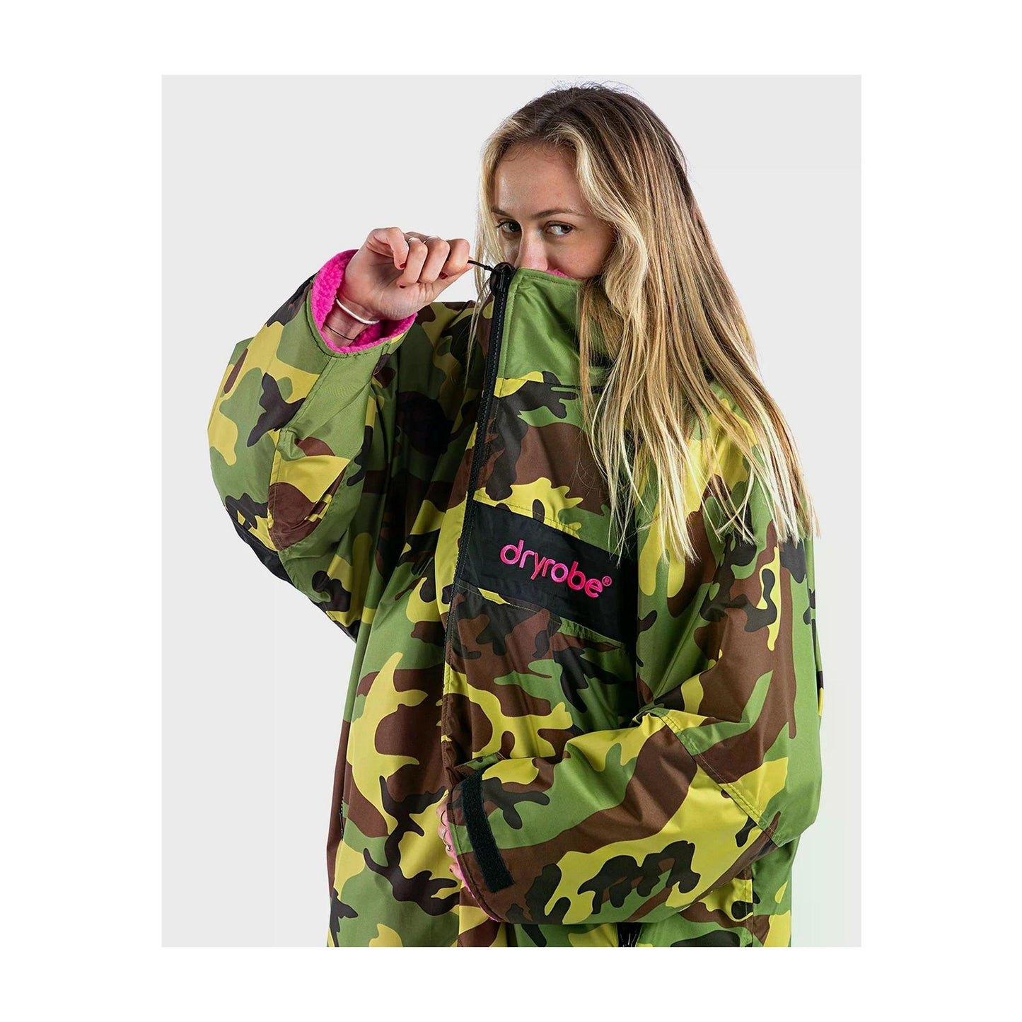 DRYROBE Advance Long Sleeve Green Camo Pink L REMIX Grün Camo Pink Adult