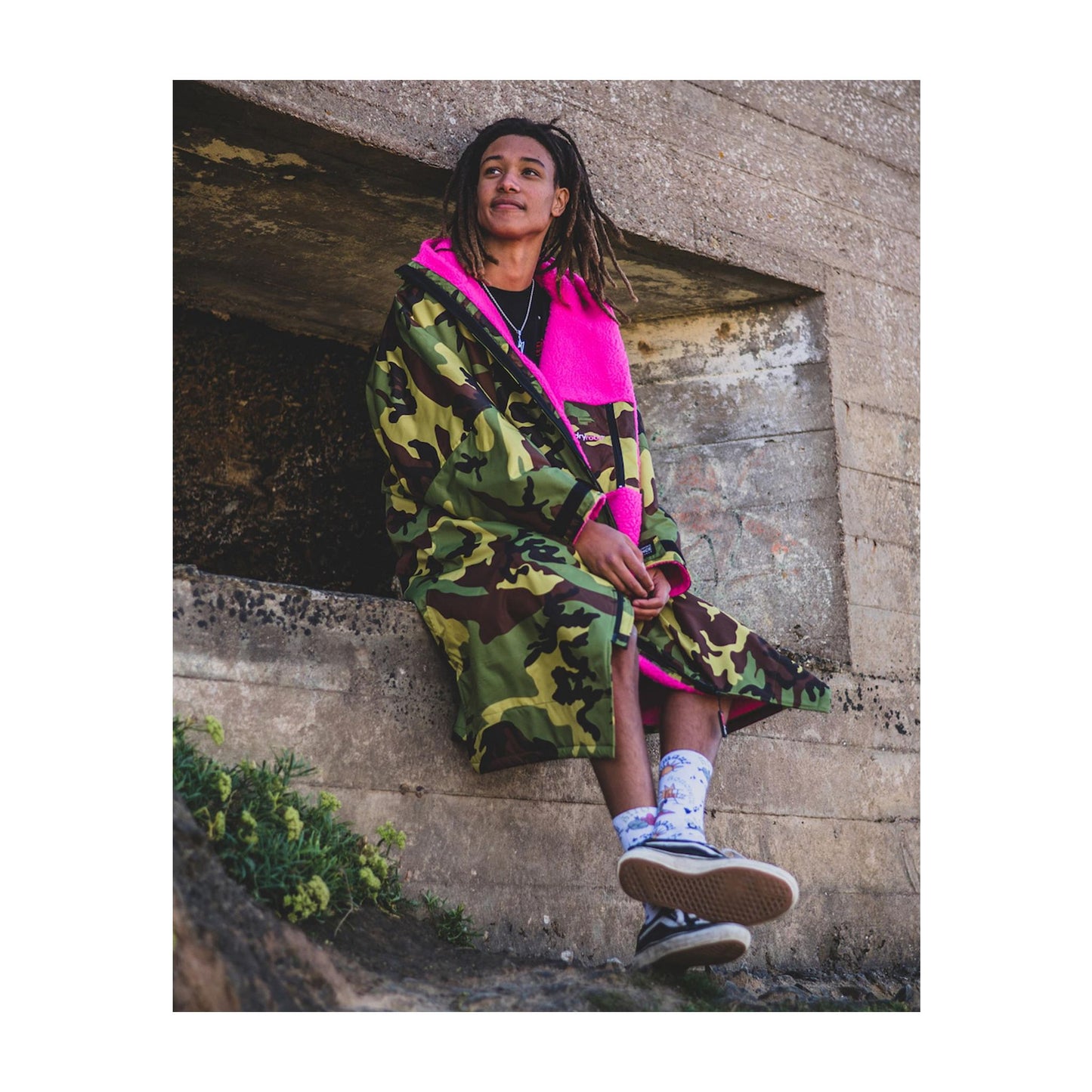 DRYROBE Advance Long Sleeve Green Camo Pink L REMIX Grün Camo Pink Adult