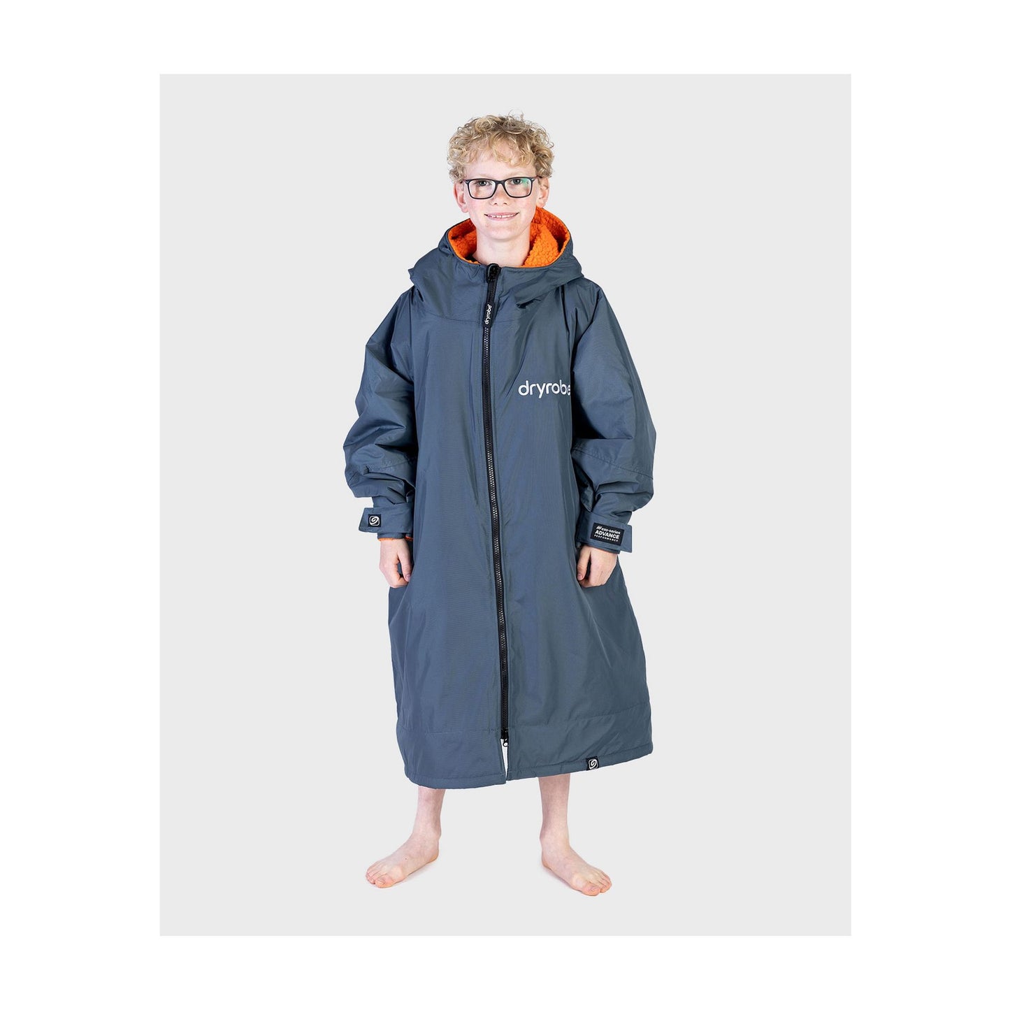 DRYROBE Advance Long Sleeve KIDS Gray Orange 10-13 Grau Orange