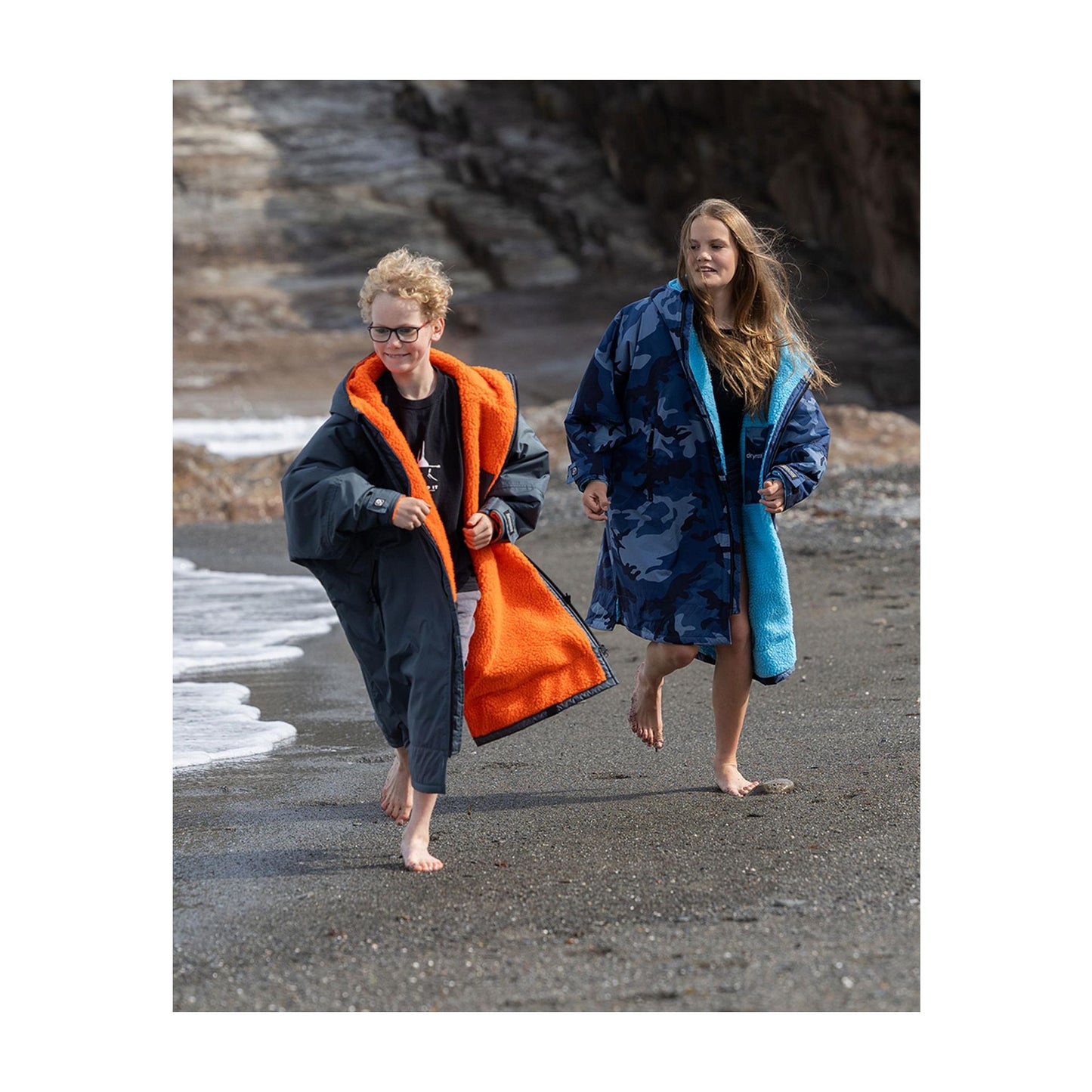DRYROBE Advance Long Sleeve KIDS Gray Orange 10-13 Grau Orange