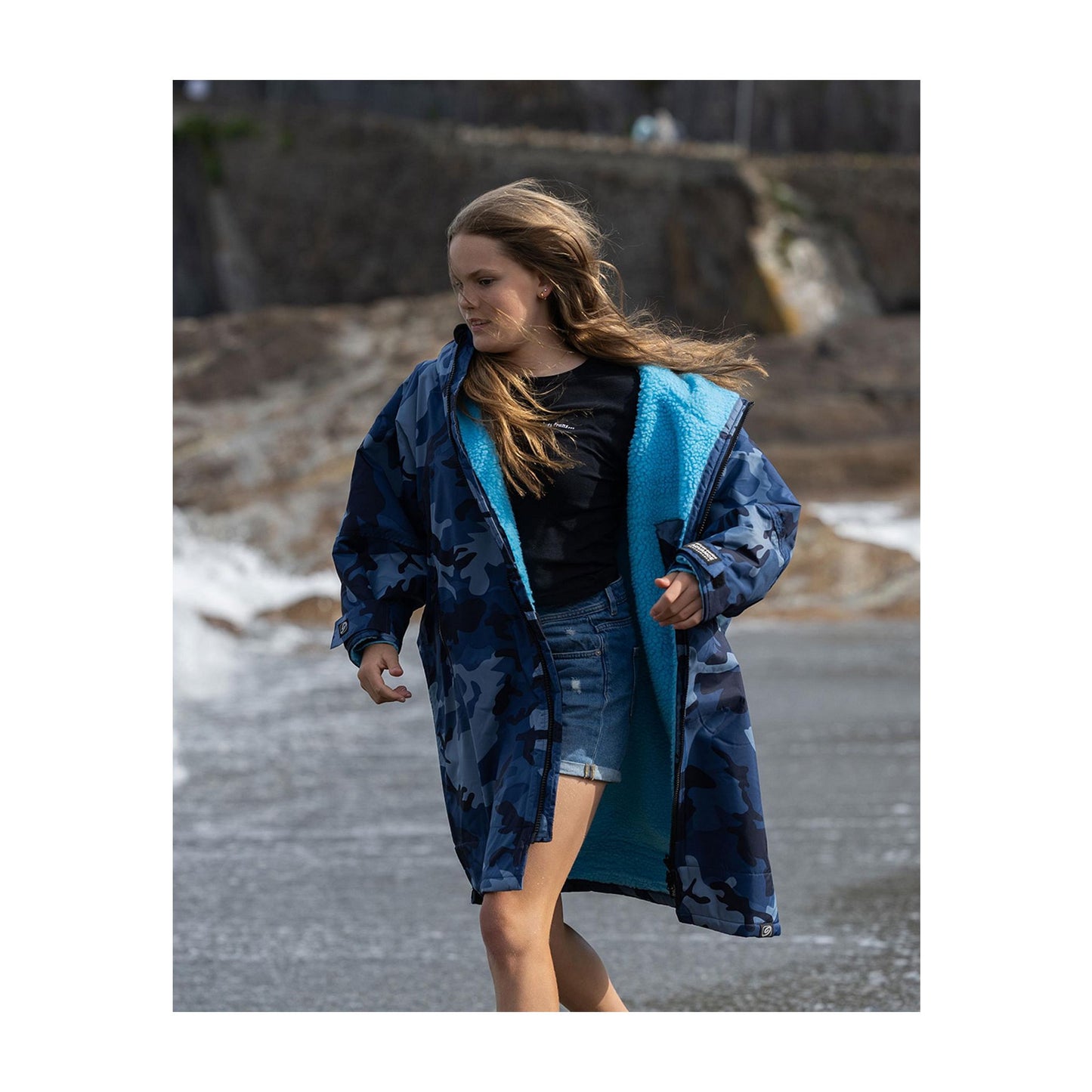 DRYROBE Advance Long Sleeve KIDS Camo Blue 10-13 Camo Blau