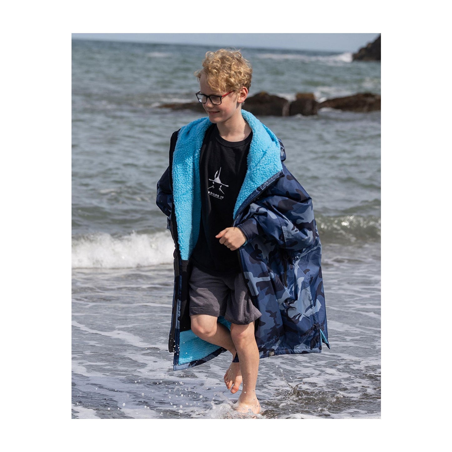 DRYROBE Advance Long Sleeve KIDS Camo Blue 10-13 Camo Blau