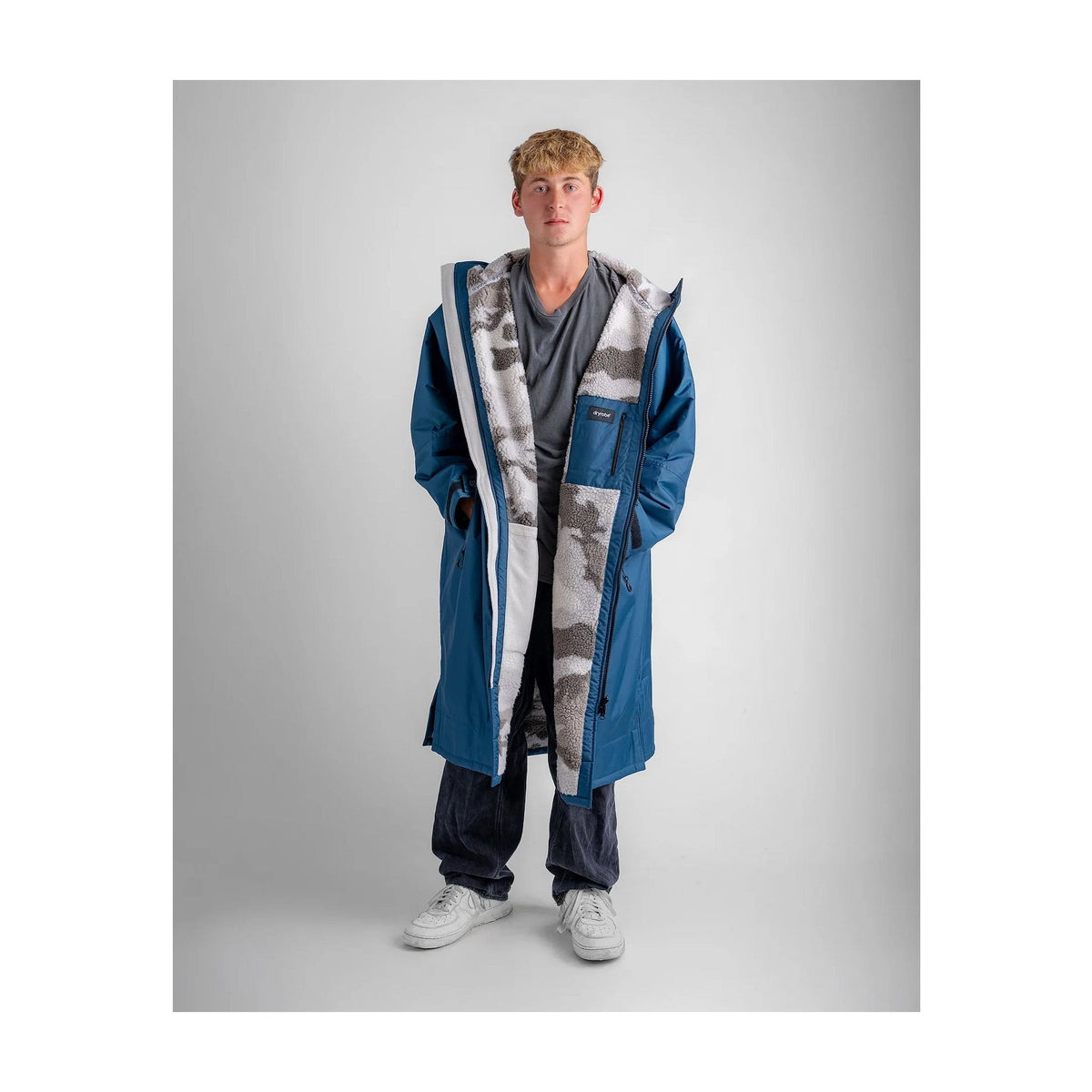 DRYROBE Advance Long Sleeve Blue Sand Camo XL Blau Adult
