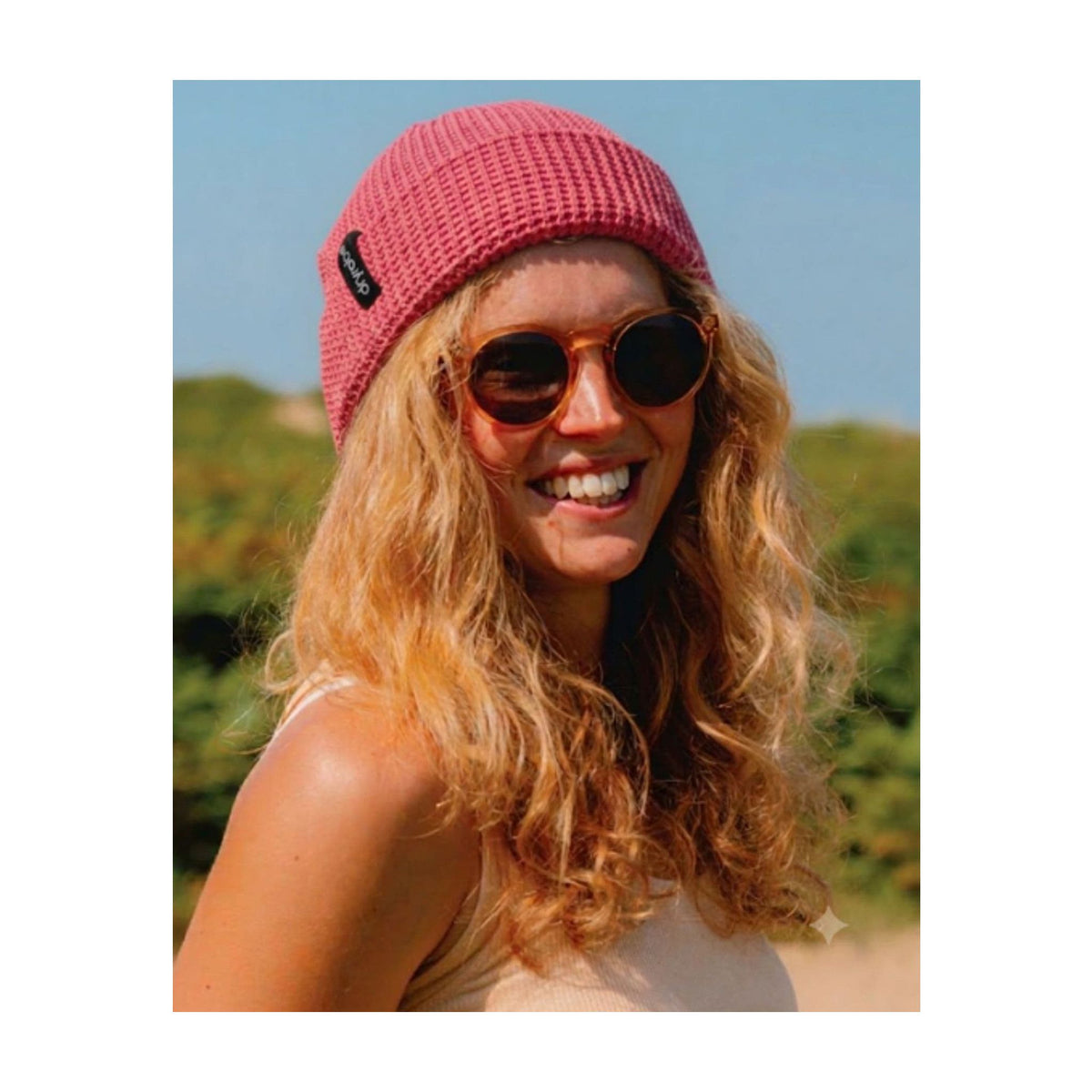 DRYROBE Waffle Beanie Strickmütze Pink unisize