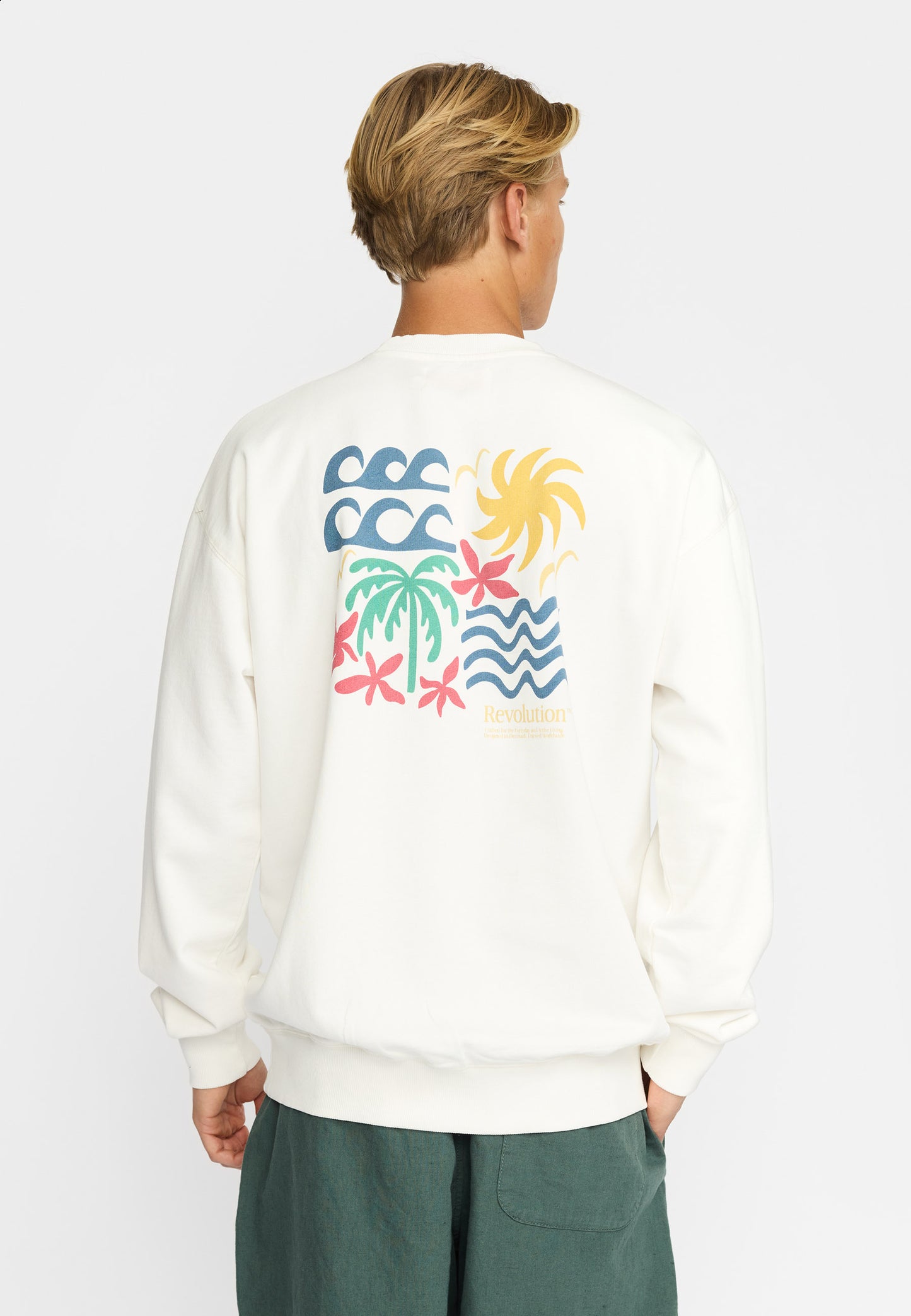 Revolution Printed Crewneck Offwhite